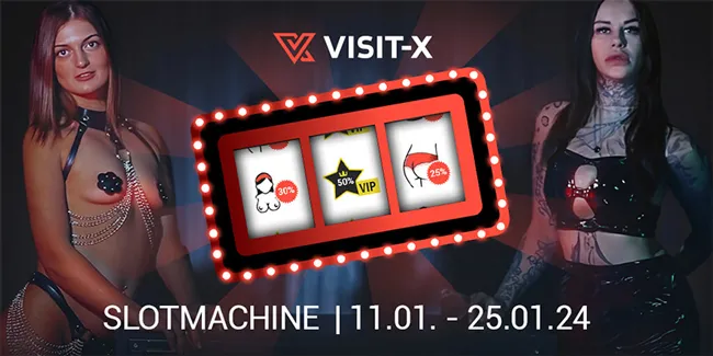 Spiele an der VX Slotmaschine und gewinne tägliche geile Fetisch Sexcam Gutscheine